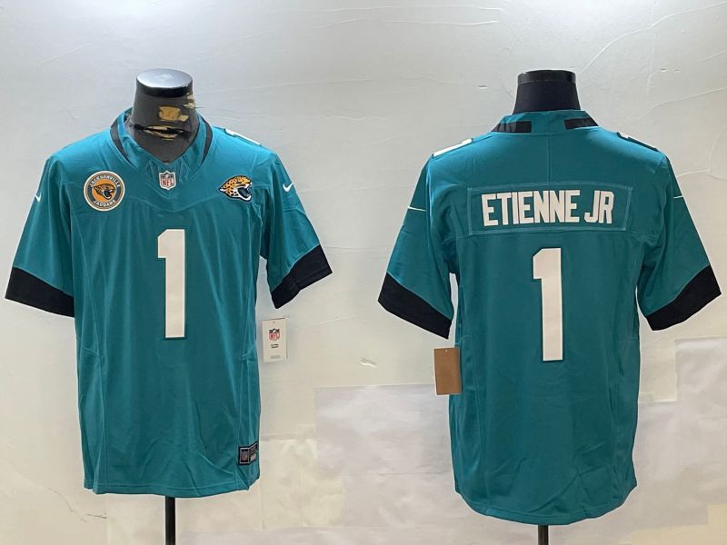 Men Jacksonville Jaguars #1 Etienne jr Green Second generation 2024 Nike Limited NFL Jersey style 2